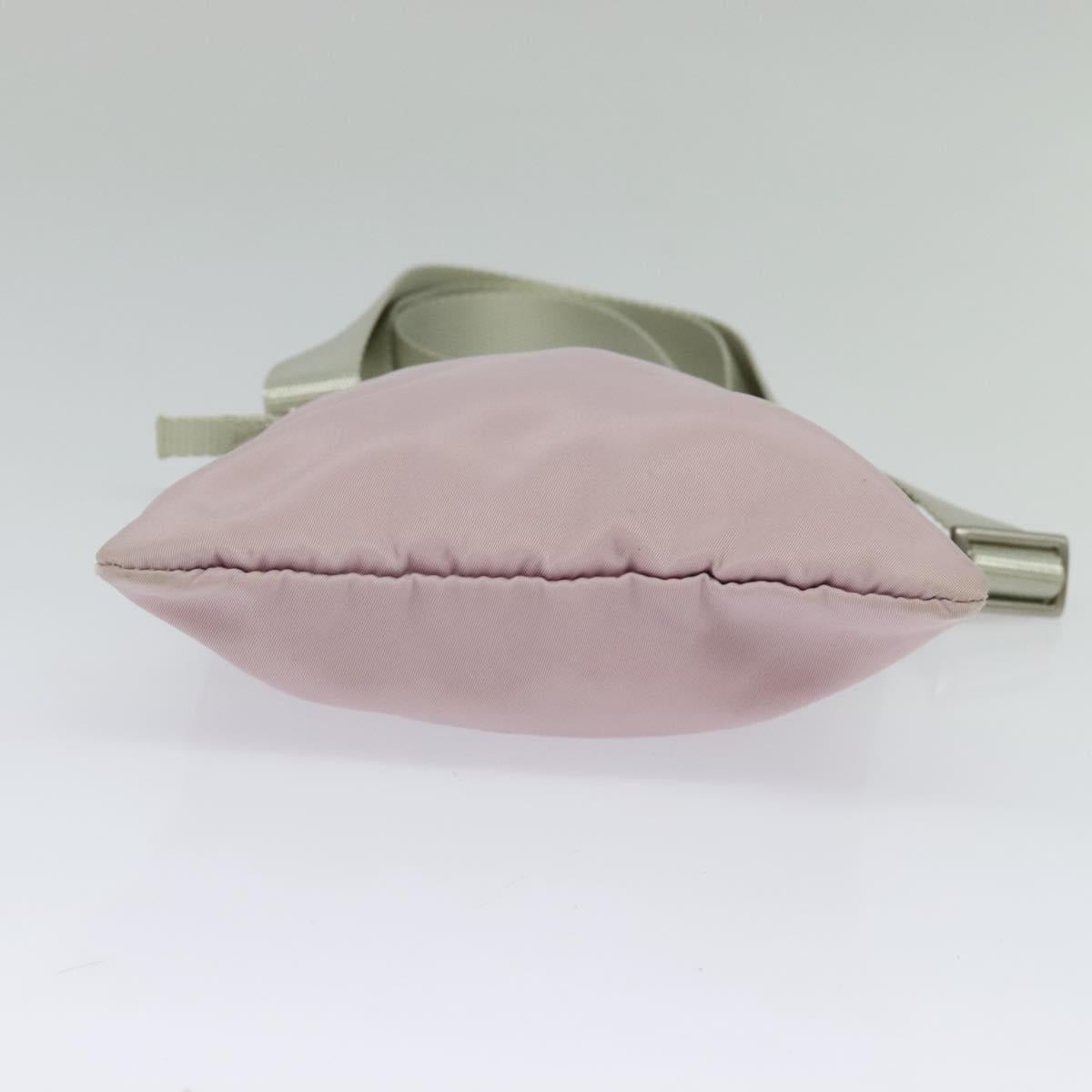 PRADA Shoulder Bag Nylon Pink Silver Auth fm4754