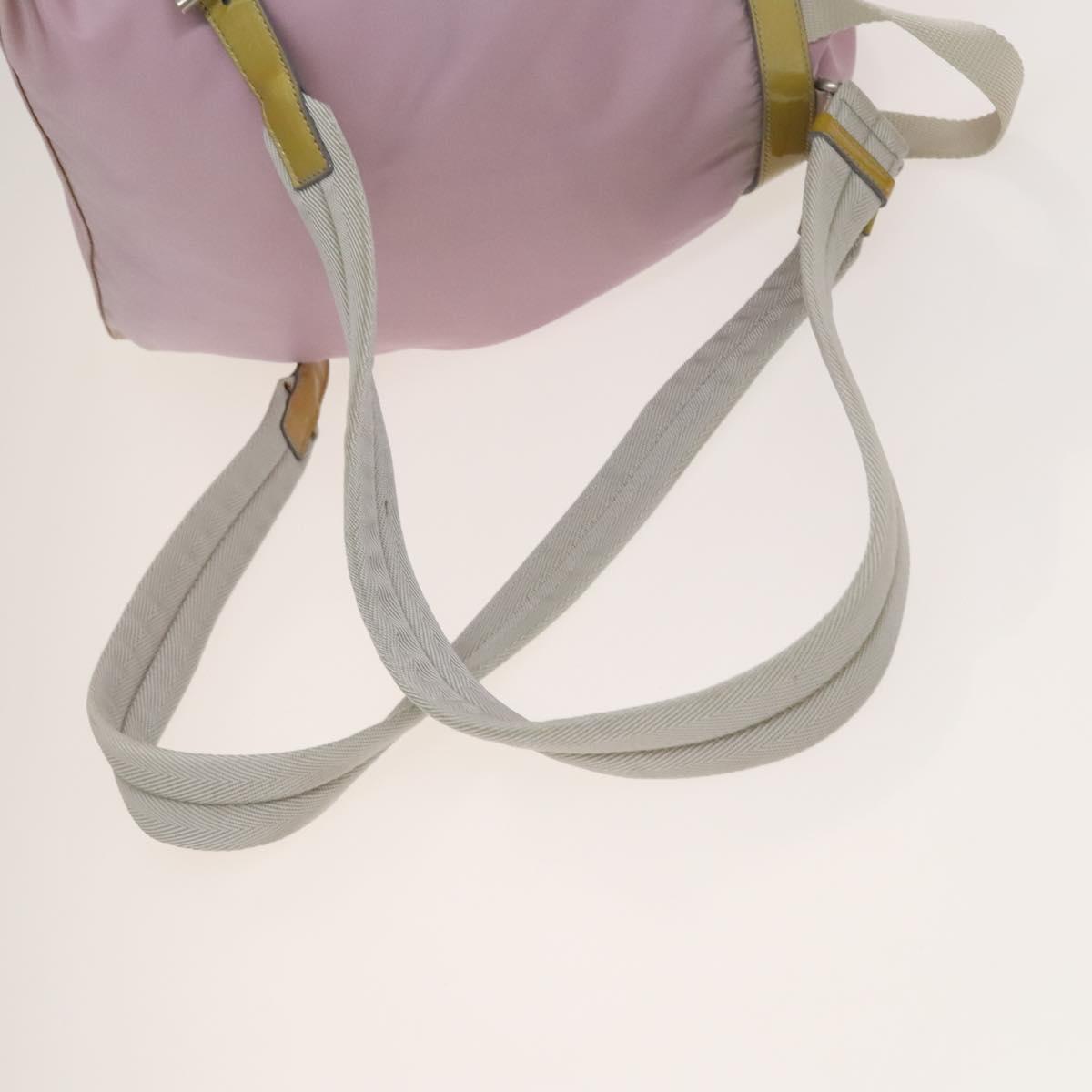 PRADA Backpack Nylon Pink Silver Auth fm4758