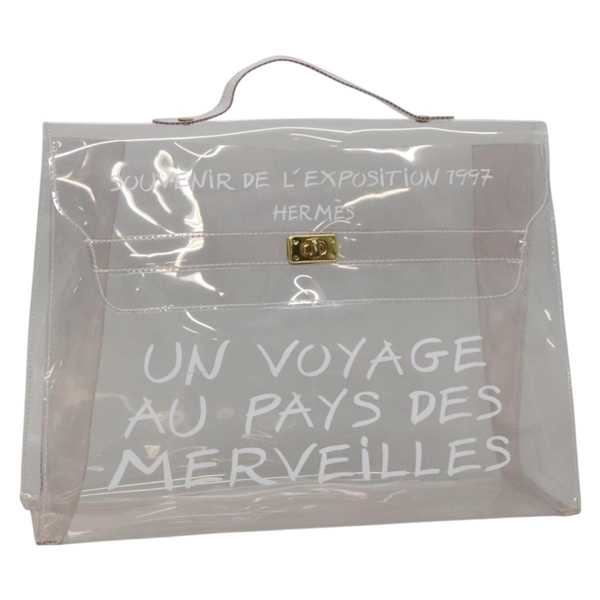 HERMES Kelly Hand Bag Vinyl Clear Auth fm4783
