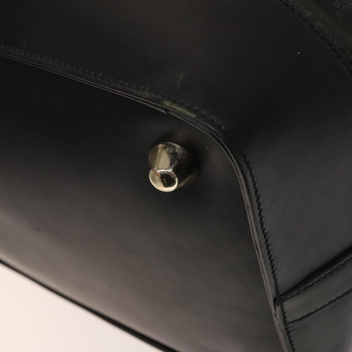 GUCCI Diamante Boston Bag PVC Khaki Black gold Auth fm4834