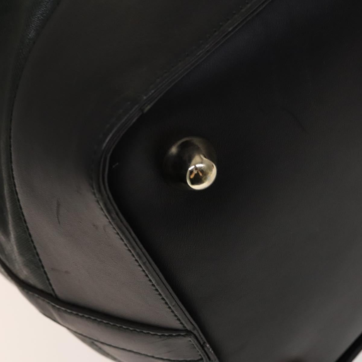 GUCCI Diamante Boston Bag PVC Khaki Black gold Auth fm4834