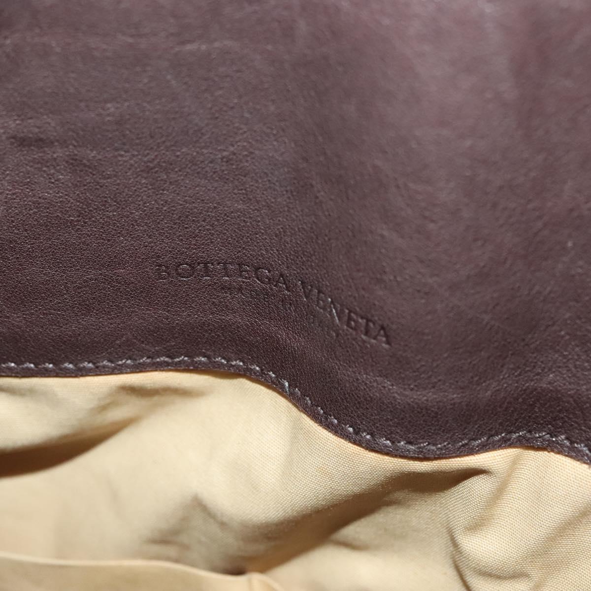 BOTTEGA VENETA INTRECCIATO Shoulder Bag Leather Brown Auth fm4835