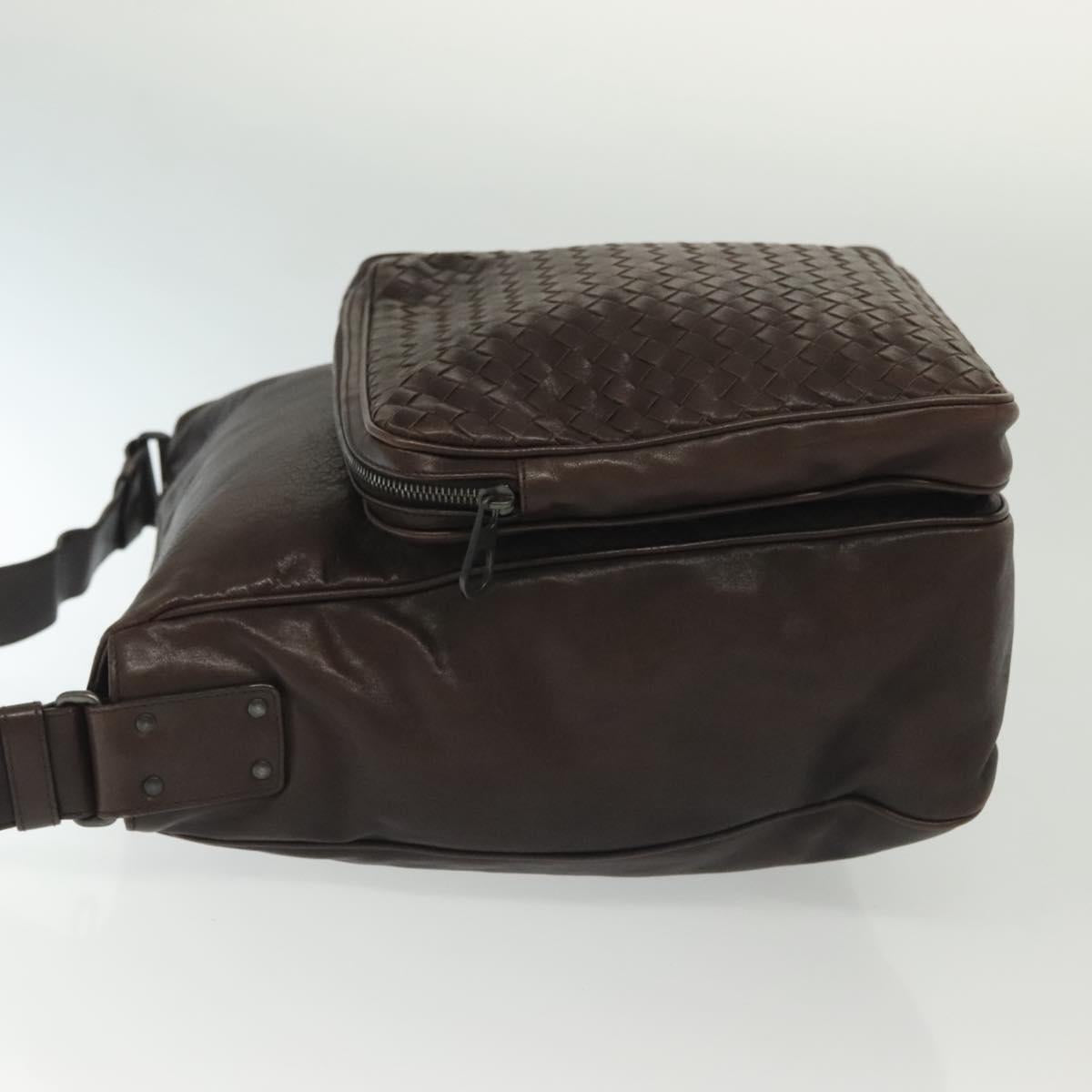 BOTTEGA VENETA INTRECCIATO Shoulder Bag Leather Brown Auth fm4835