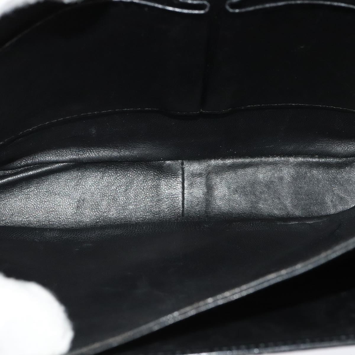 CELINE Shoulder Bag Leather Black Gold Auth fm4838