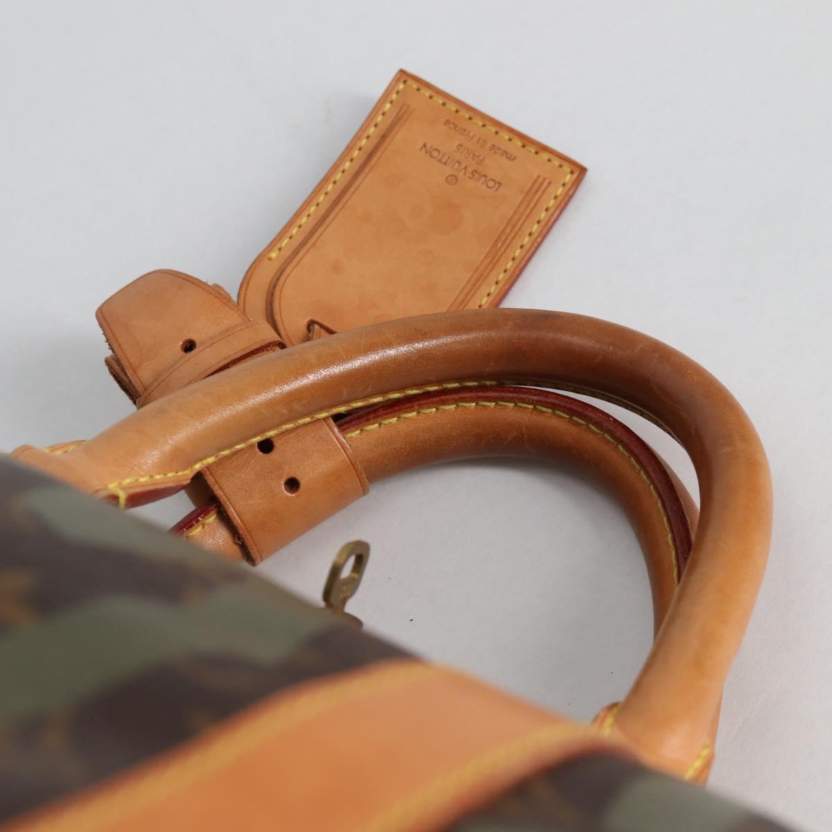 LOUIS VUITTON Monogram Graffiti Keepall 50 Boston Bag Khaki M92196 Auth fm4841V