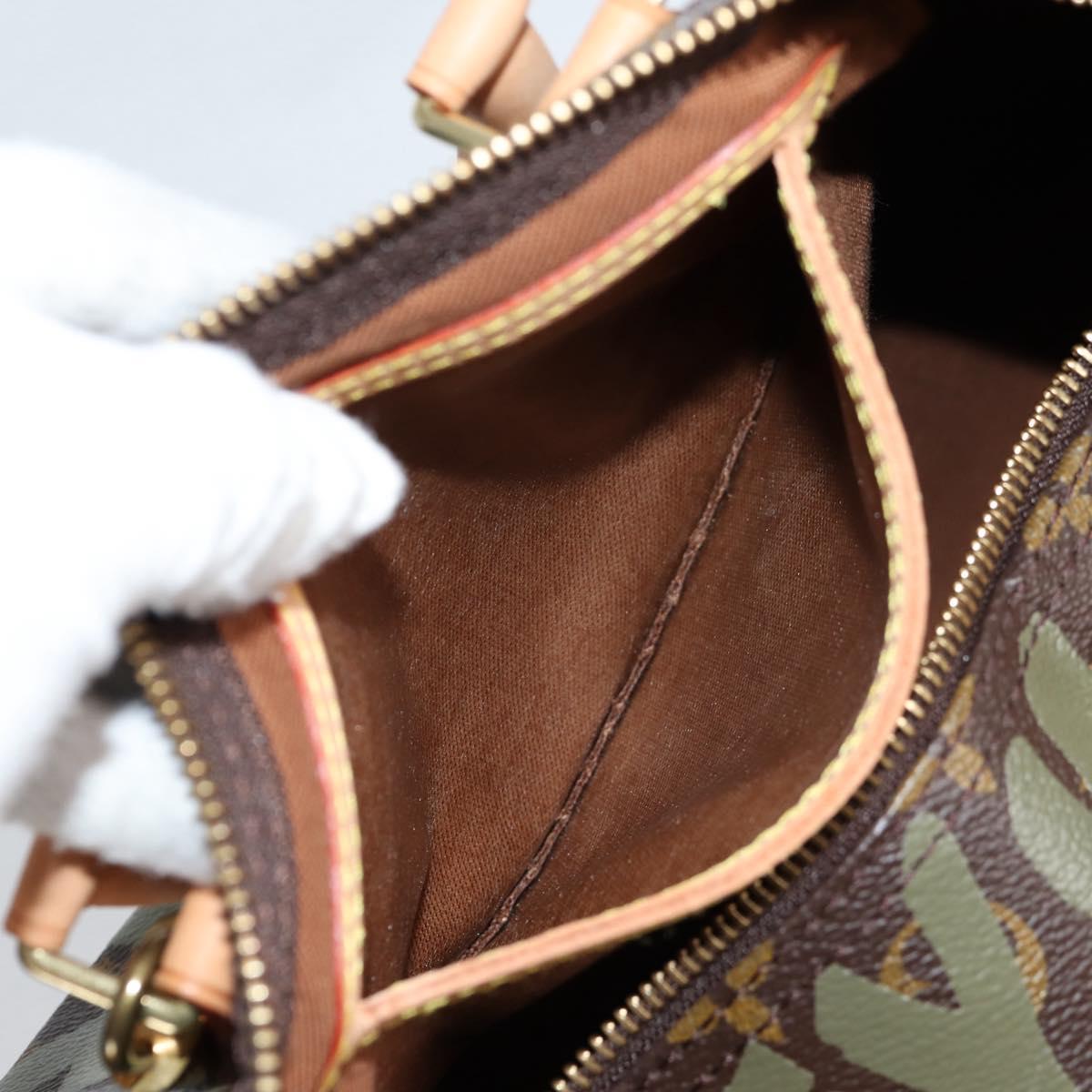 LOUIS VUITTON Monogram Graffiti Speedy 30 Bag Green Khaki M92194 Auth fm4850V