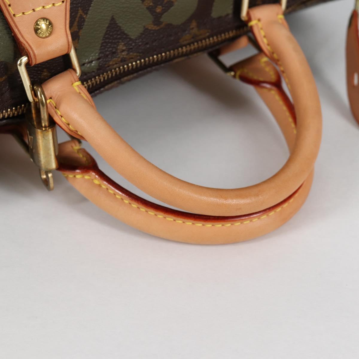 LOUIS VUITTON Monogram Graffiti Speedy 30 Bag Green Khaki M92194 Auth fm4850V