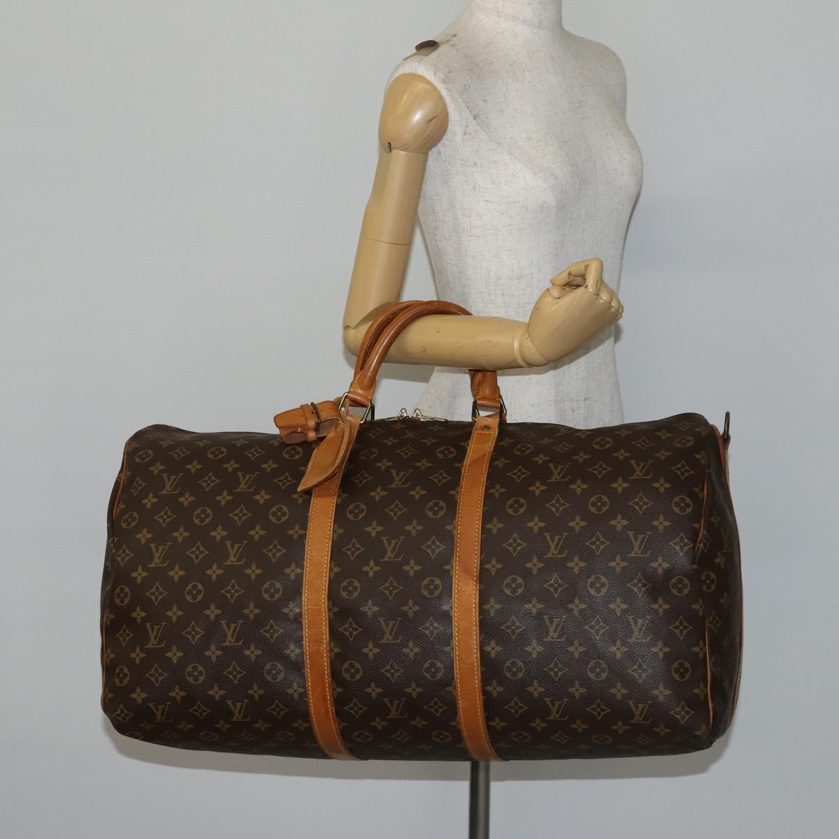 LOUIS VUITTON Monogram Keepall Bandouliere 60 Boston Bag M41412 LV Auth fm4854