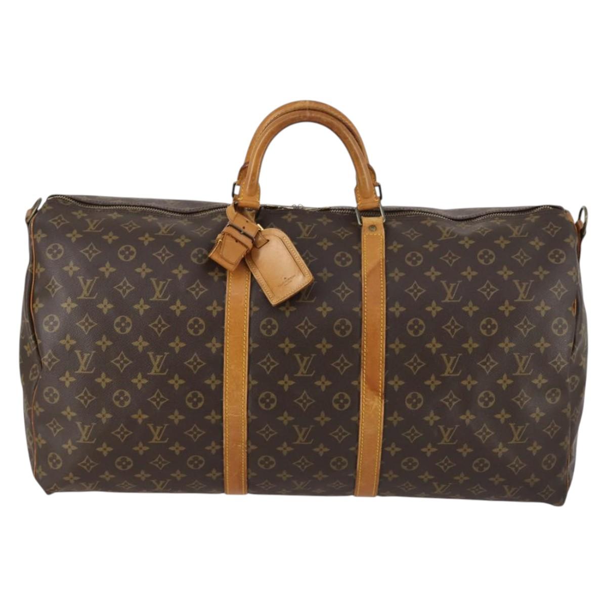 LOUIS VUITTON Monogram Keepall Bandouliere 60 Boston Bag M41412 LV Auth fm4854