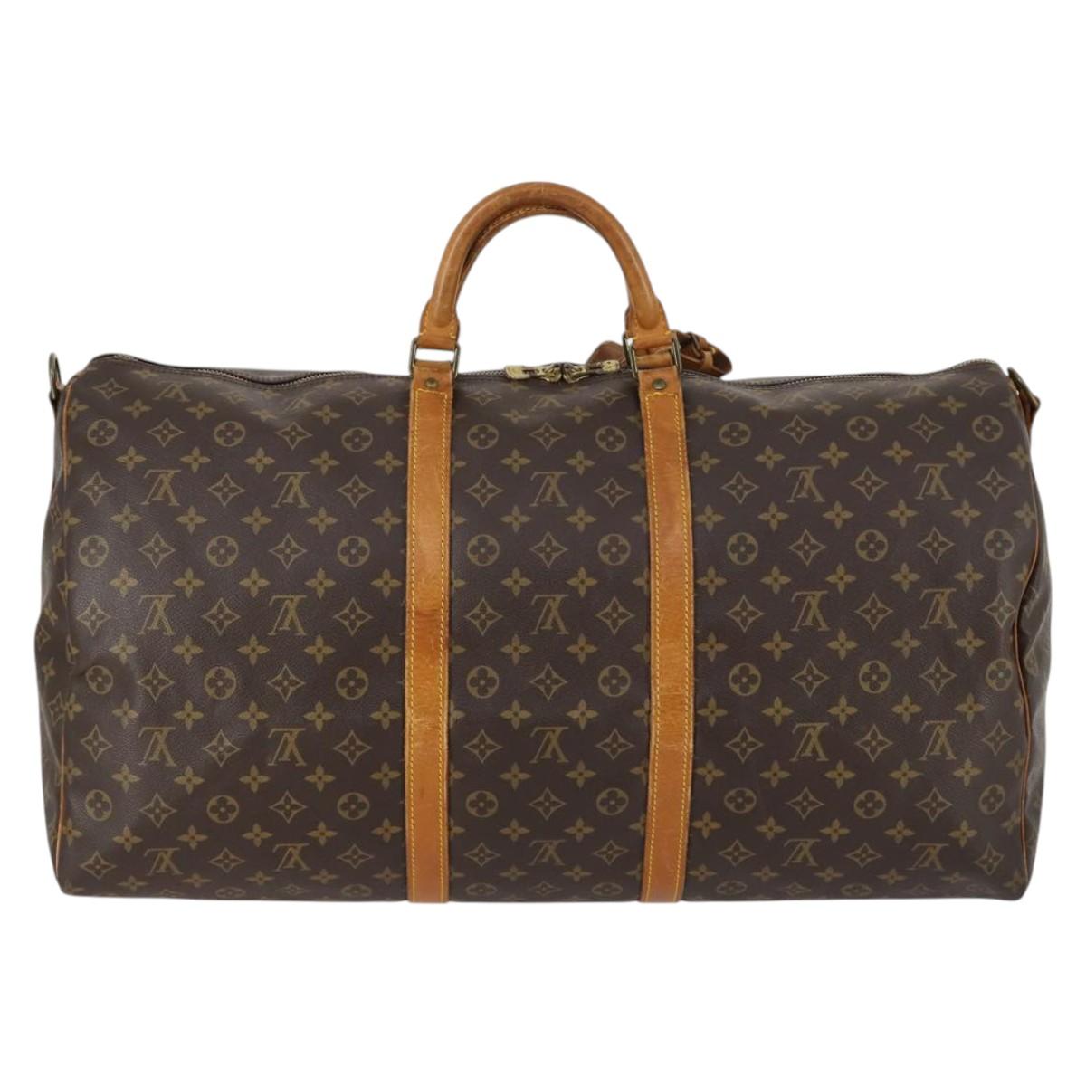 LOUIS VUITTON Monogram Keepall Bandouliere 60 Boston Bag M41412 LV Auth fm4854