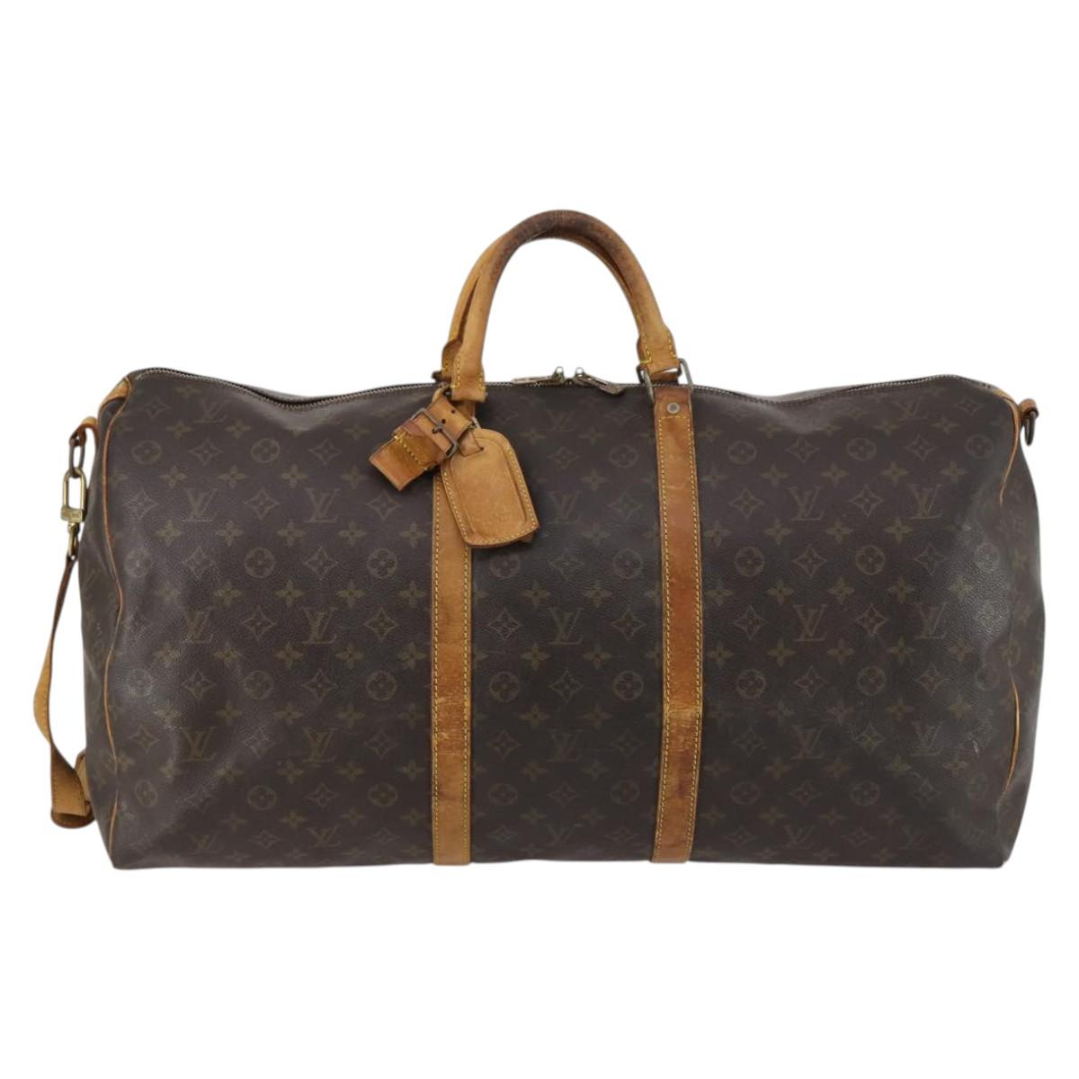 LOUIS VUITTON Monogram Keepall Bandouliere 60 Boston Bag M41412 LV Auth fm4855