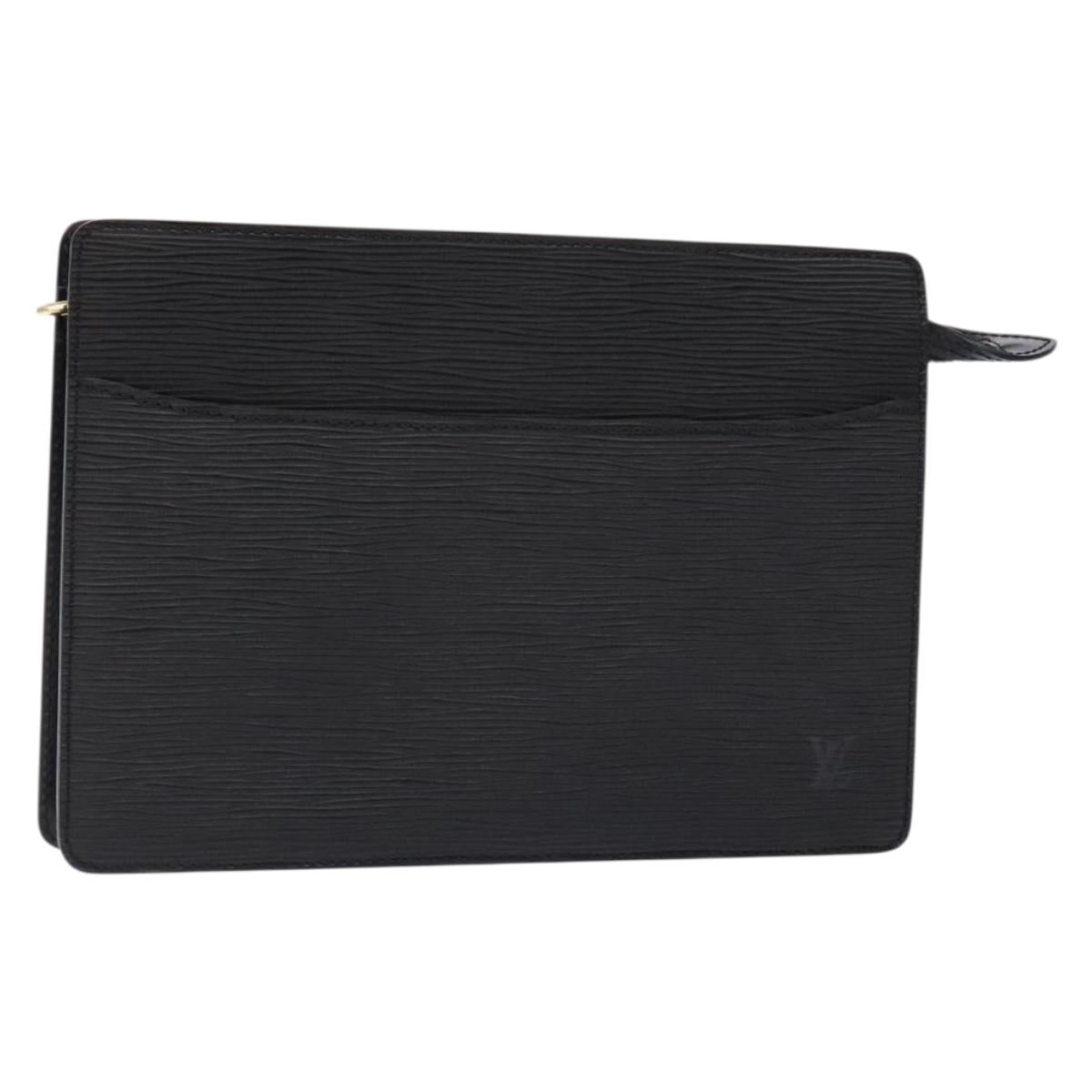 LOUIS VUITTON Epi Pochette Homme Clutch Bag Black Noir M52522 LV Auth fm4856