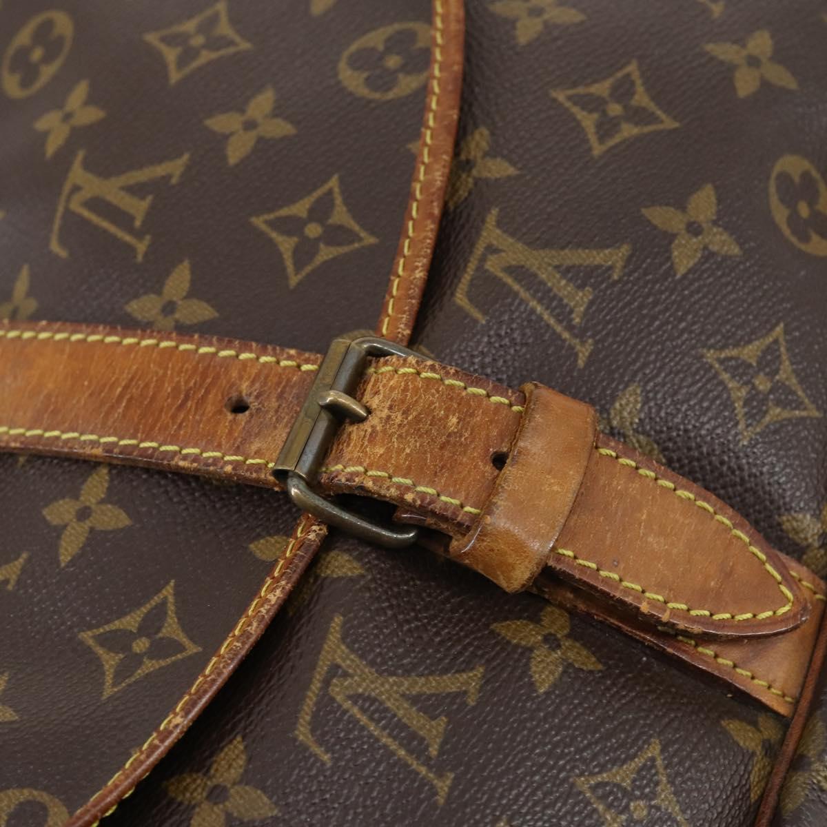 LOUIS VUITTON Monogram Saumur 35 Shoulder Bag M42254 LV Auth fm4858