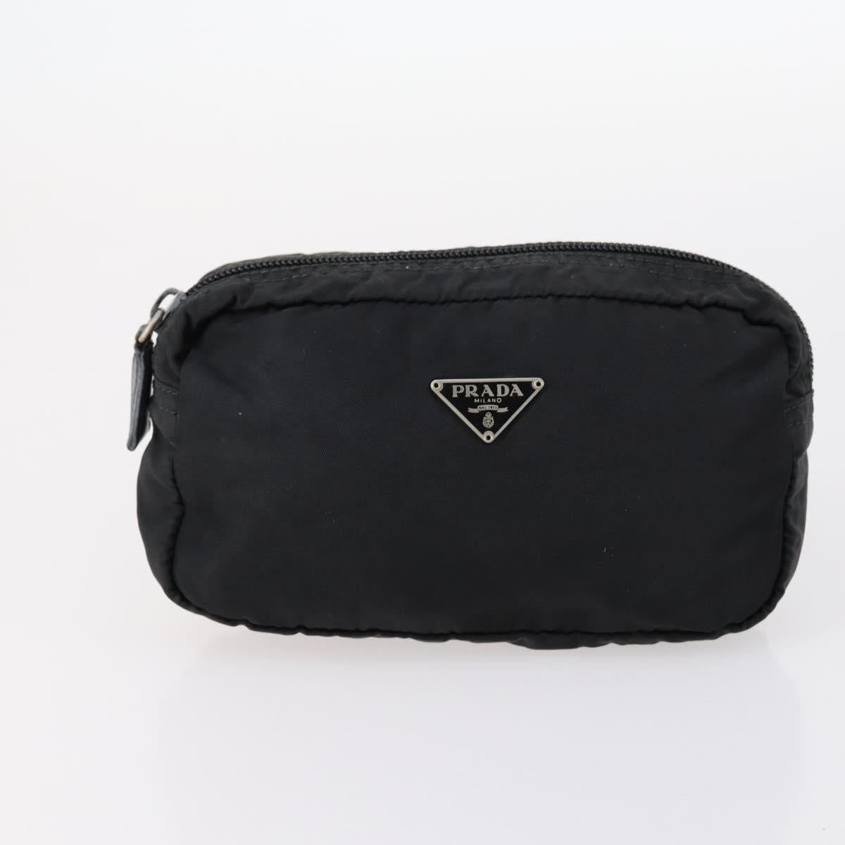 PRADA Pouch Nylon 4Set Black Brown Auth fm4859
