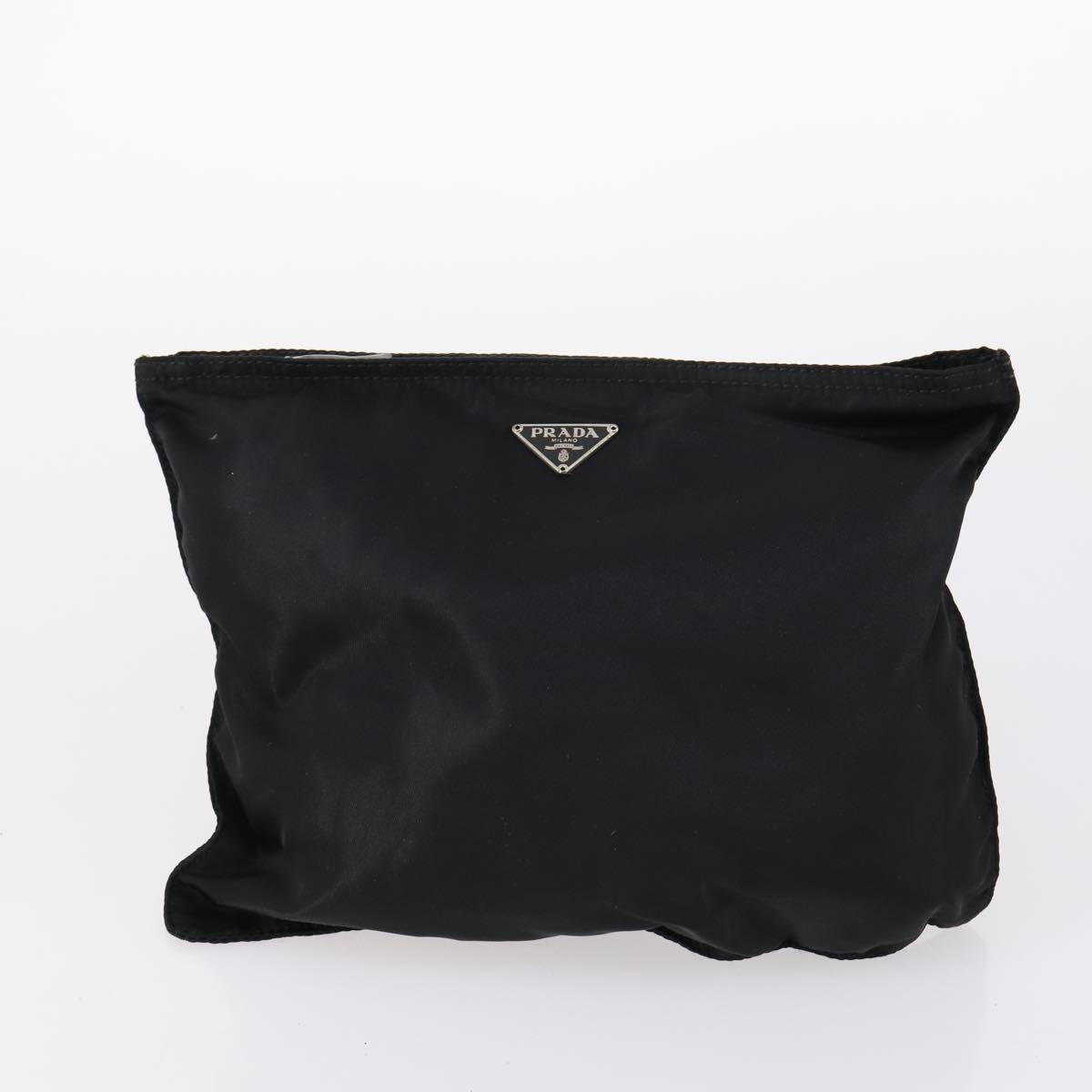 PRADA Pouch Nylon 4Set Black Brown Auth fm4859