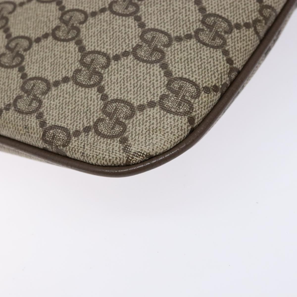 GUCCI GG Supreme Web Sherry Line Bag PVC Beige Gold 98 02 047 Auth fm4861