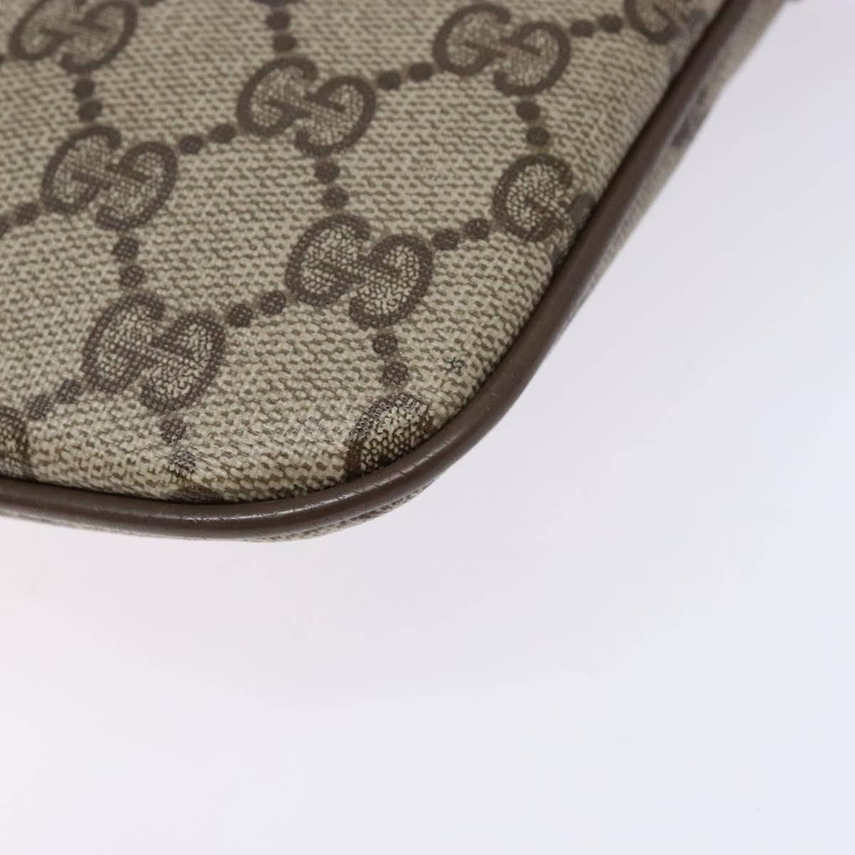 GUCCI GG Supreme Web Sherry Line Bag PVC Beige Gold 98 02 047 Auth fm4861