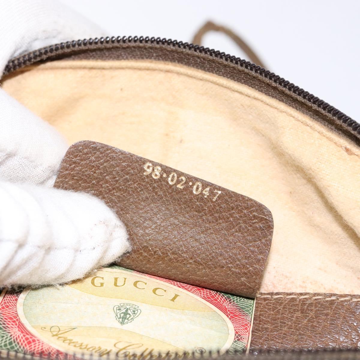 GUCCI GG Supreme Web Sherry Line Bag PVC Beige Gold 98 02 047 Auth fm4861