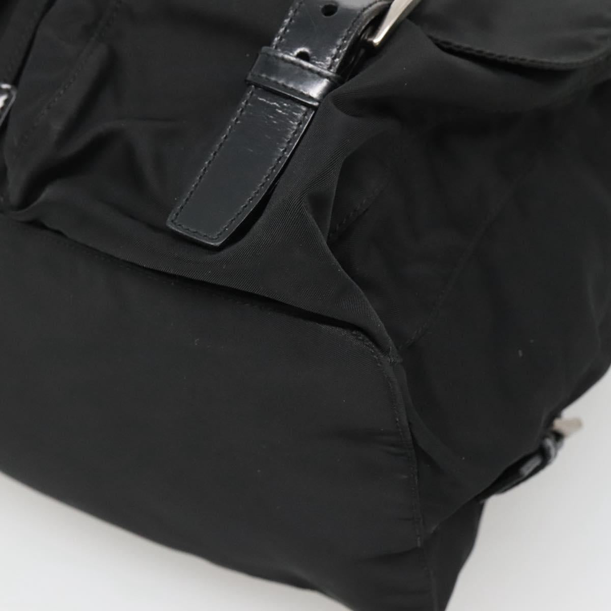 PRADA Backpack Nylon Black Silver Auth fm4864