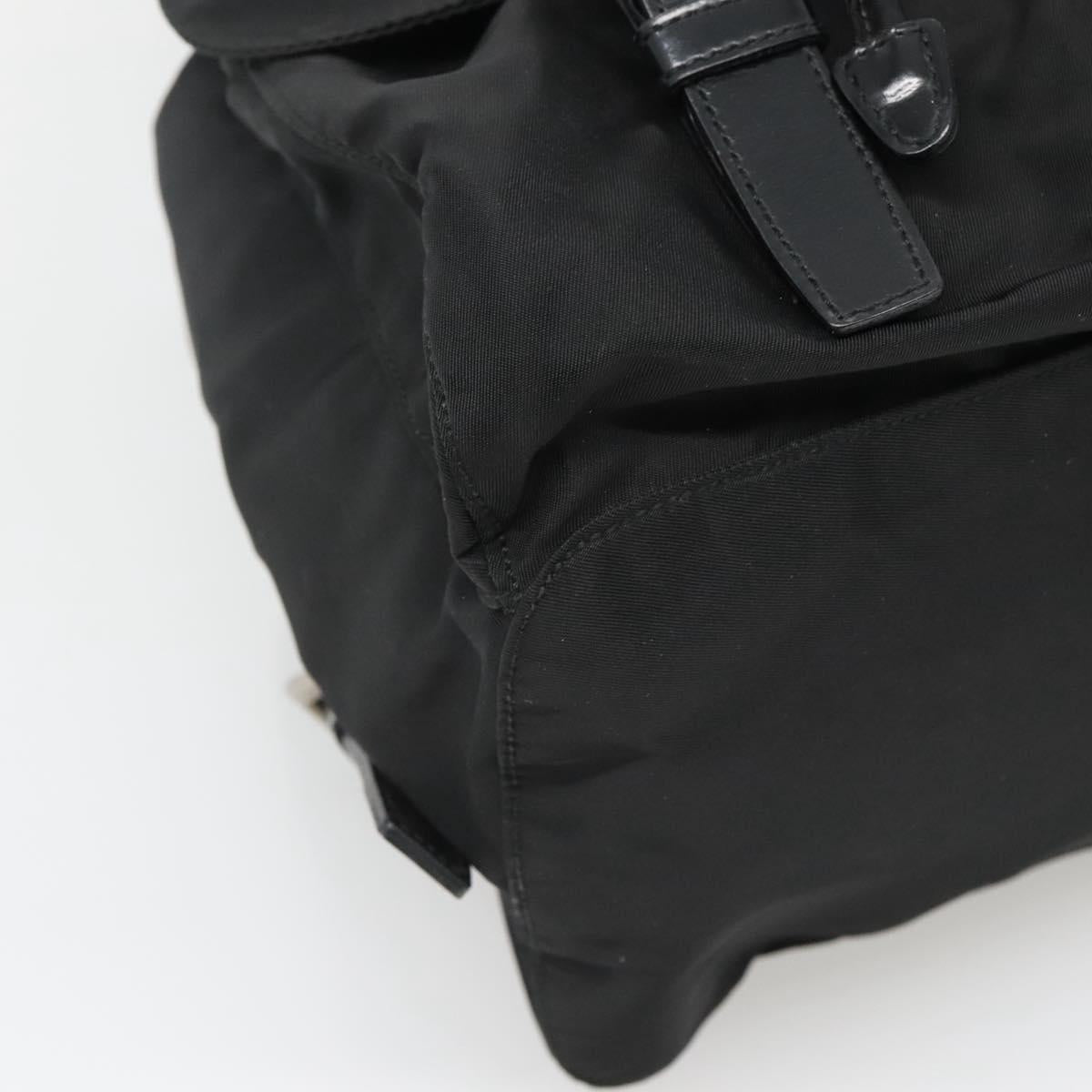 PRADA Backpack Nylon Black Silver Auth fm4864