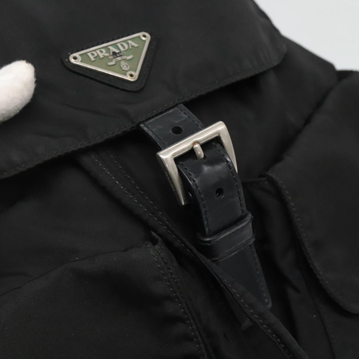 PRADA Backpack Nylon Black Silver Auth fm4864
