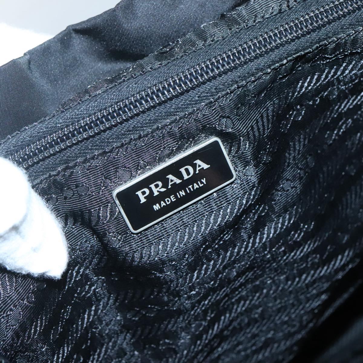 PRADA Backpack Nylon Black Silver Auth fm4864
