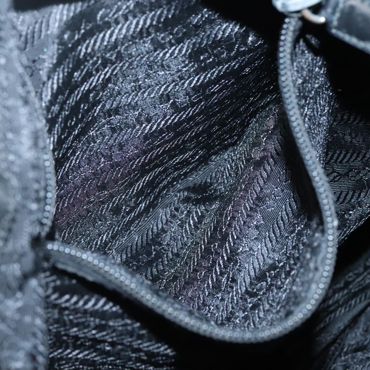 PRADA Backpack Nylon Black Silver Auth fm4864