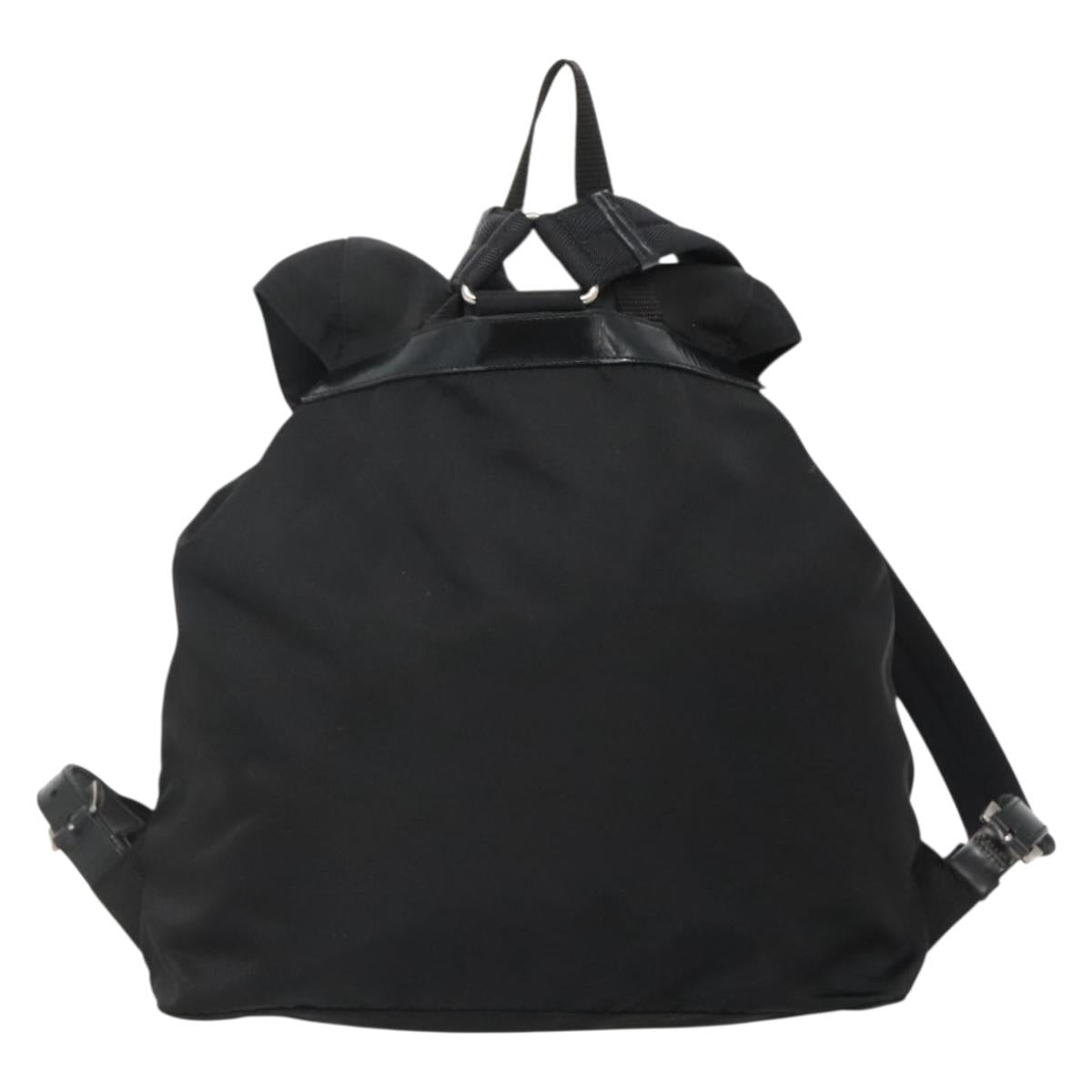 PRADA Backpack Nylon Black Silver Auth fm4864