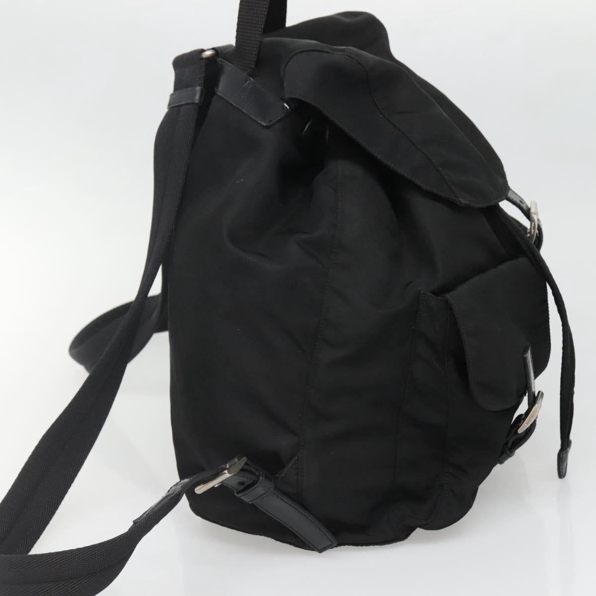 PRADA Backpack Nylon Black Silver Auth fm4864
