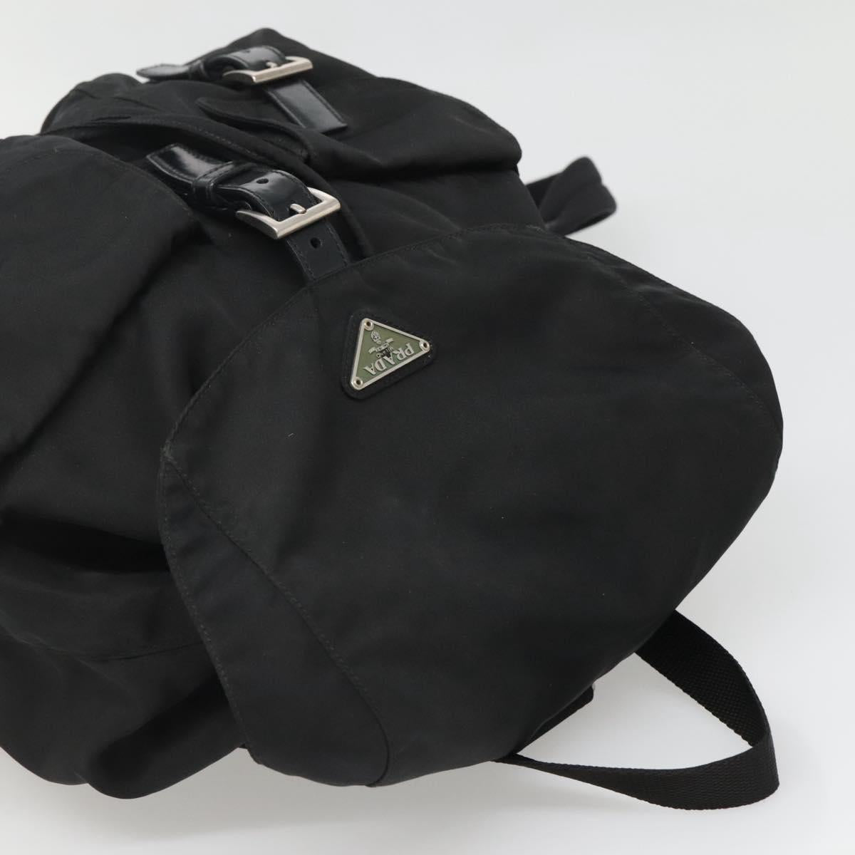 PRADA Backpack Nylon Black Silver Auth fm4864
