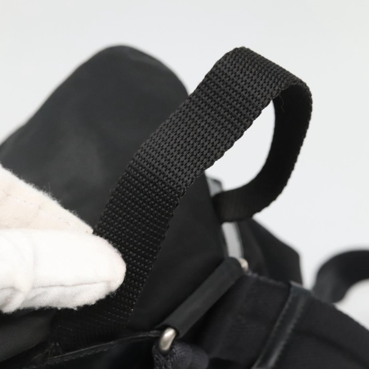 PRADA Backpack Nylon Black Silver Auth fm4864
