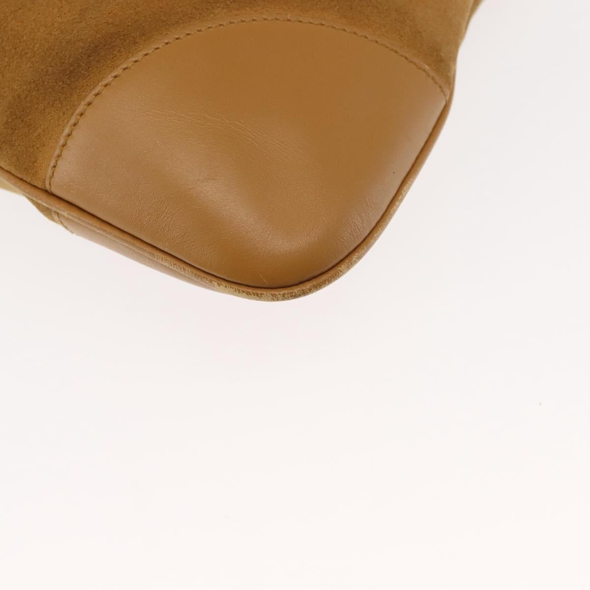 GUCCI Bamboo Jackie Shoulder Bag Suede Leather Brown Gold 001 4061 Auth fm4867