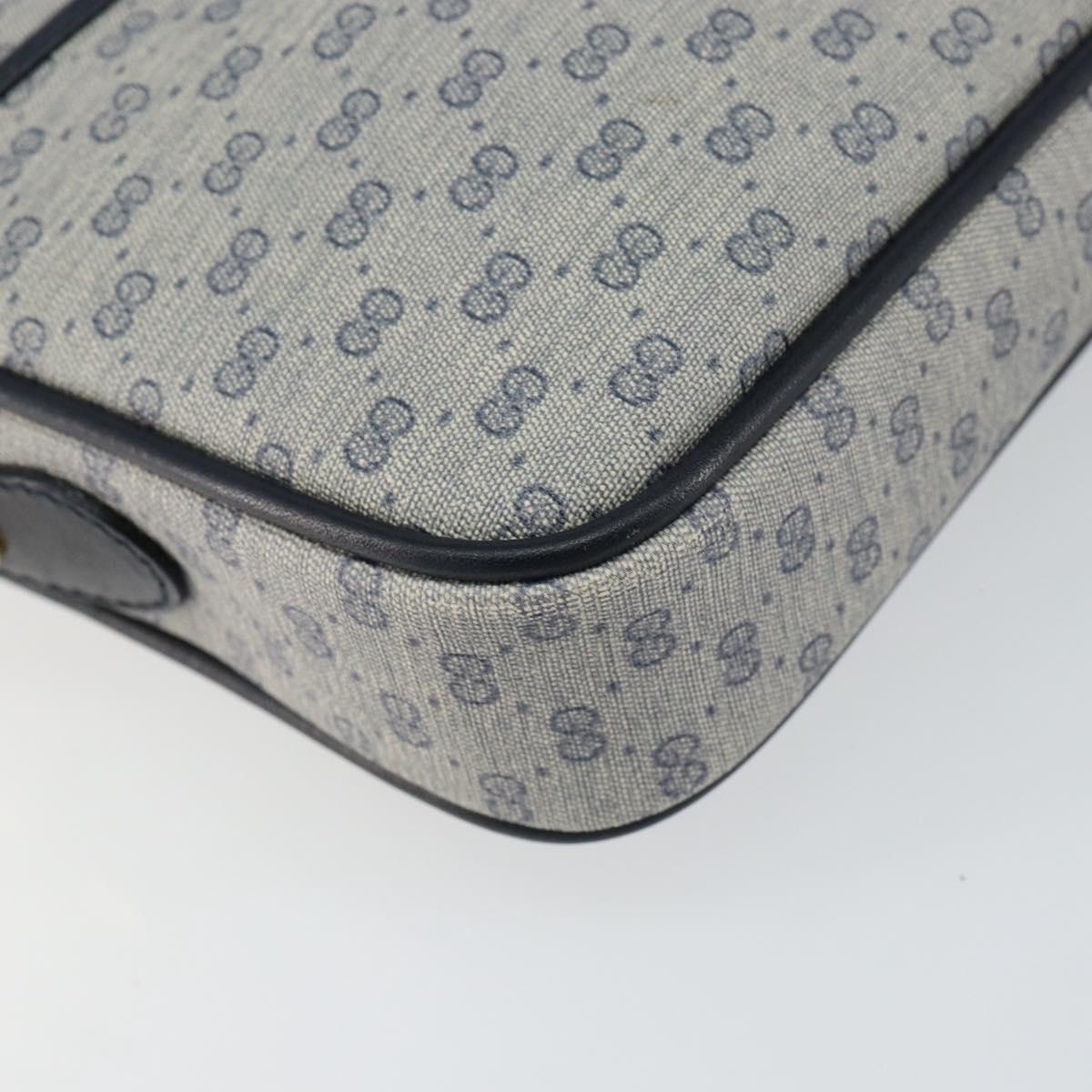 GUCCI Micro GG Supreme Shoulder Bag PVC Navy Gold 007 56 0095 Auth fm4868