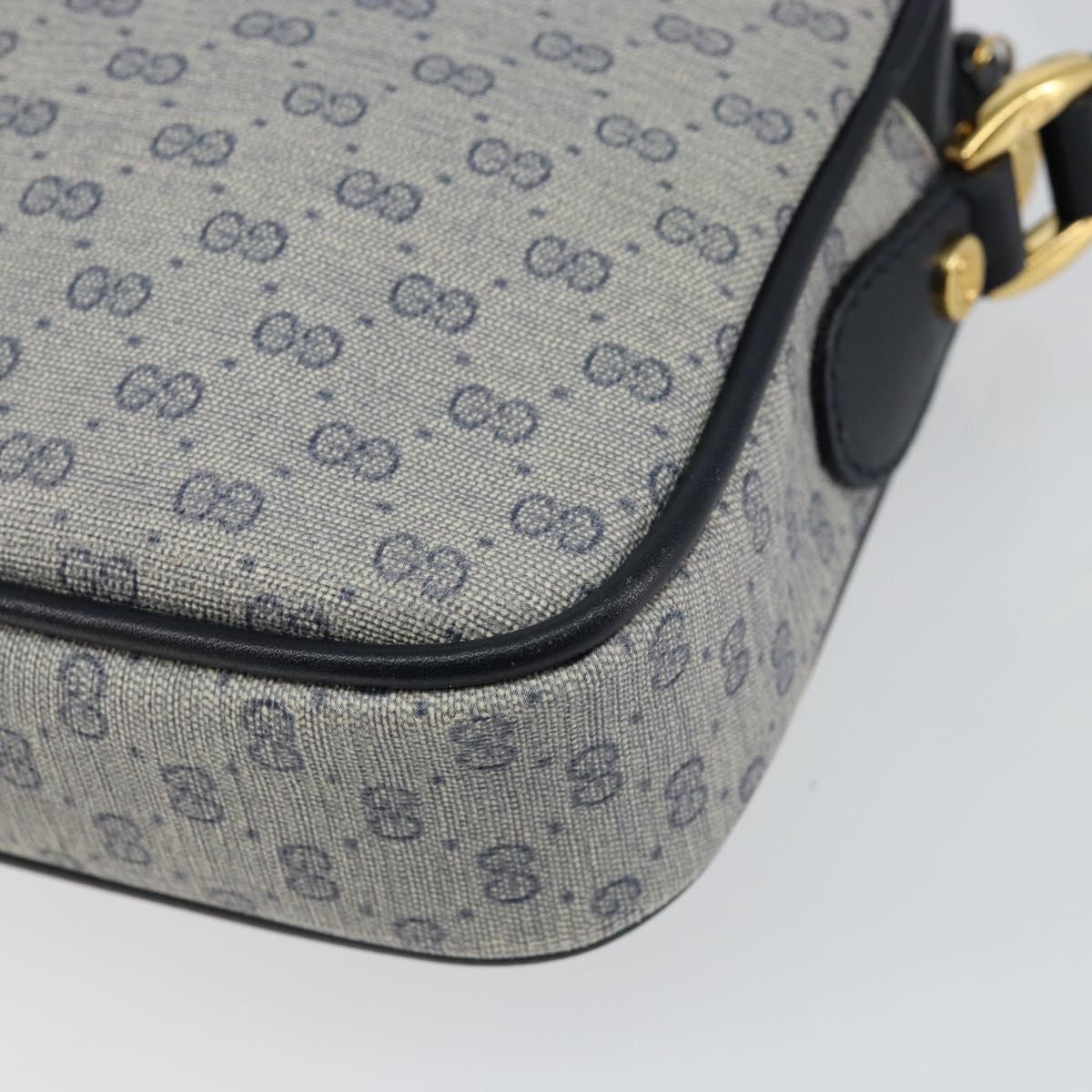 GUCCI Micro GG Supreme Shoulder Bag PVC Navy Gold 007 56 0095 Auth fm4868