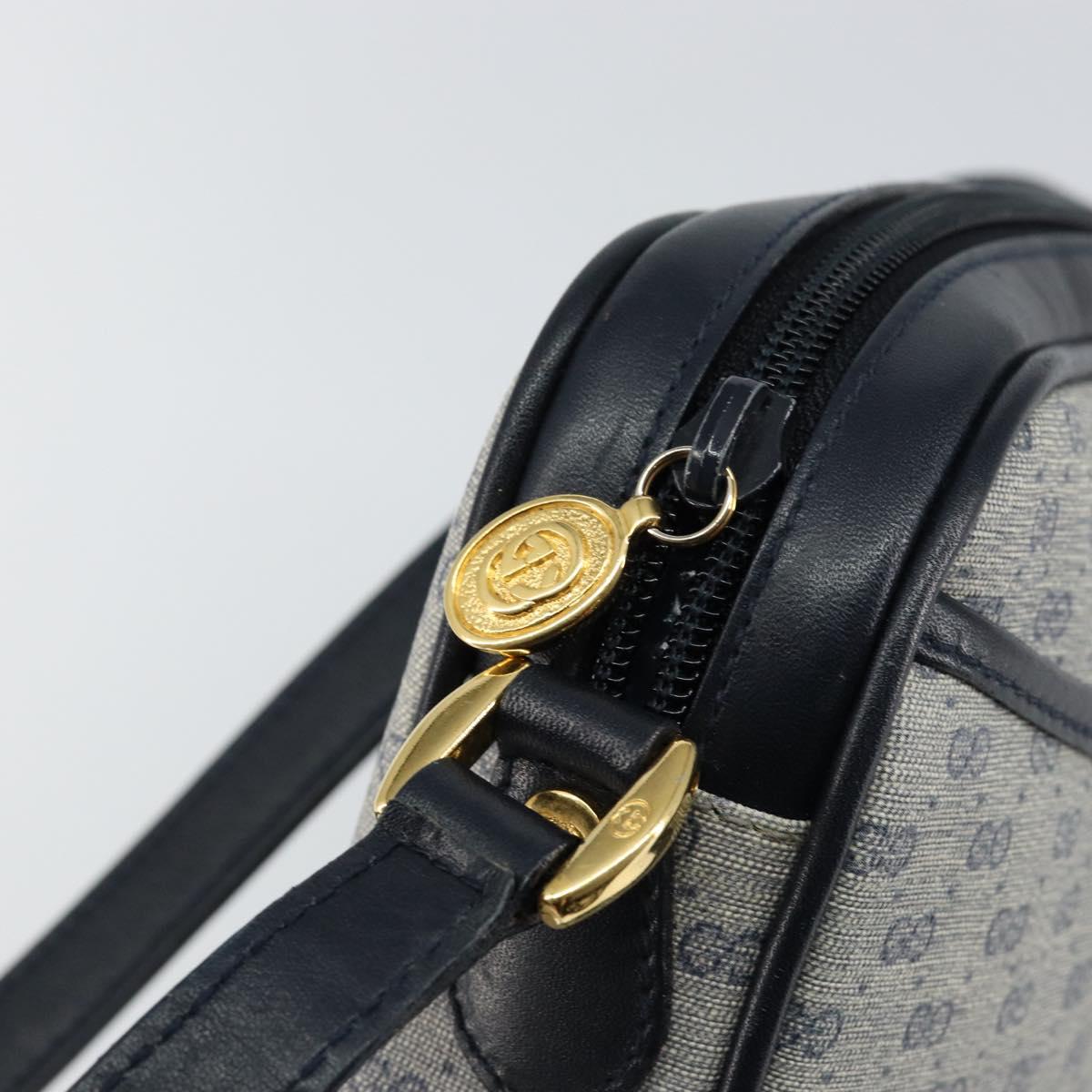 GUCCI Micro GG Supreme Shoulder Bag PVC Navy Gold 007 56 0095 Auth fm4868