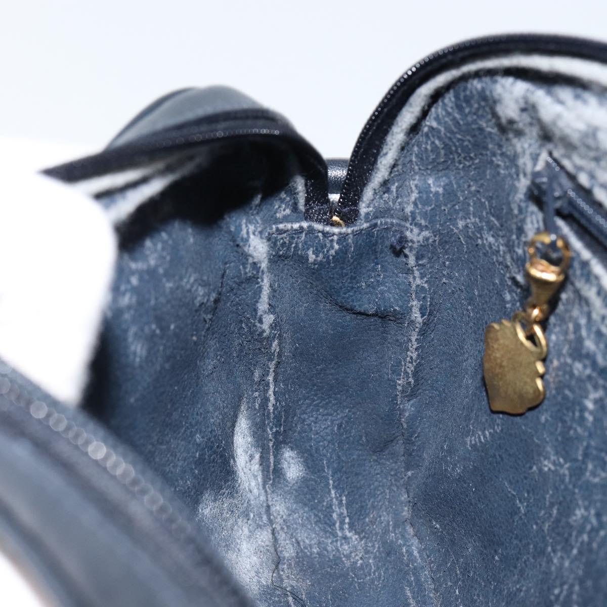 GUCCI Micro GG Supreme Shoulder Bag PVC Navy Gold 007 56 0095 Auth fm4868