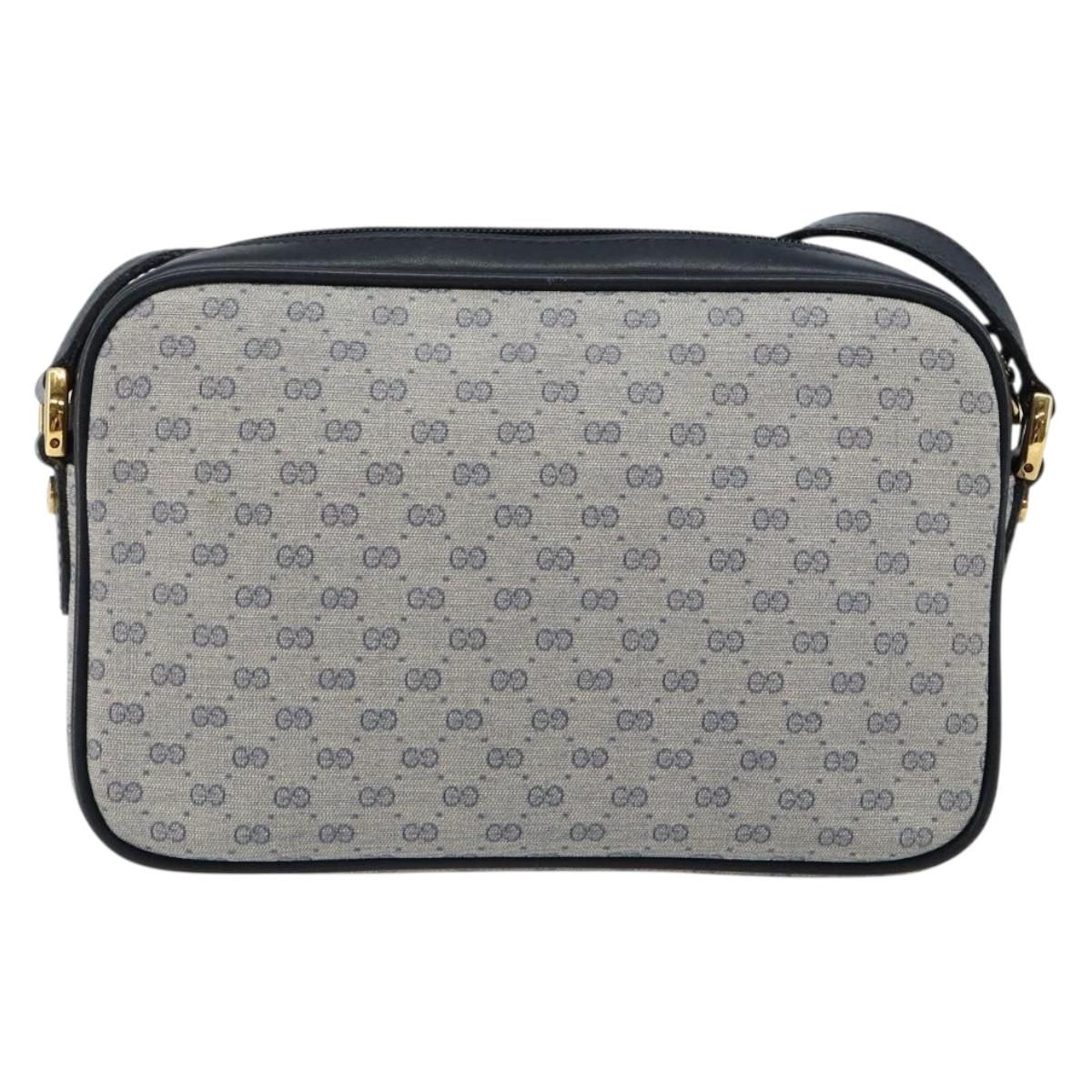 GUCCI Micro GG Supreme Shoulder Bag PVC Navy Gold 007 56 0095 Auth fm4868