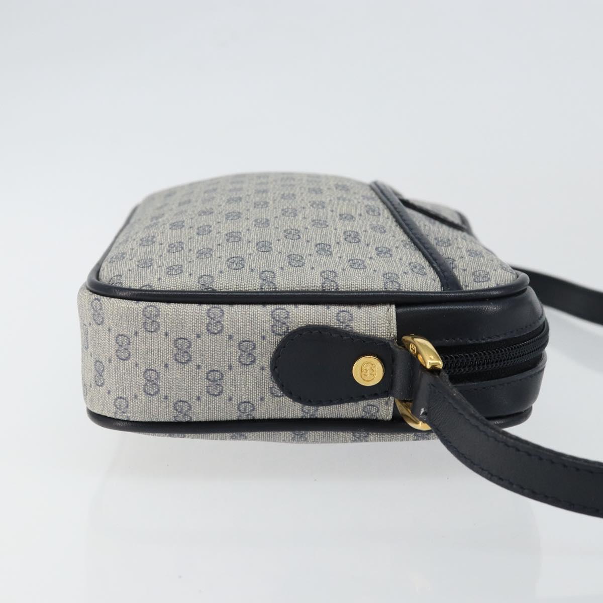 GUCCI Micro GG Supreme Shoulder Bag PVC Navy Gold 007 56 0095 Auth fm4868