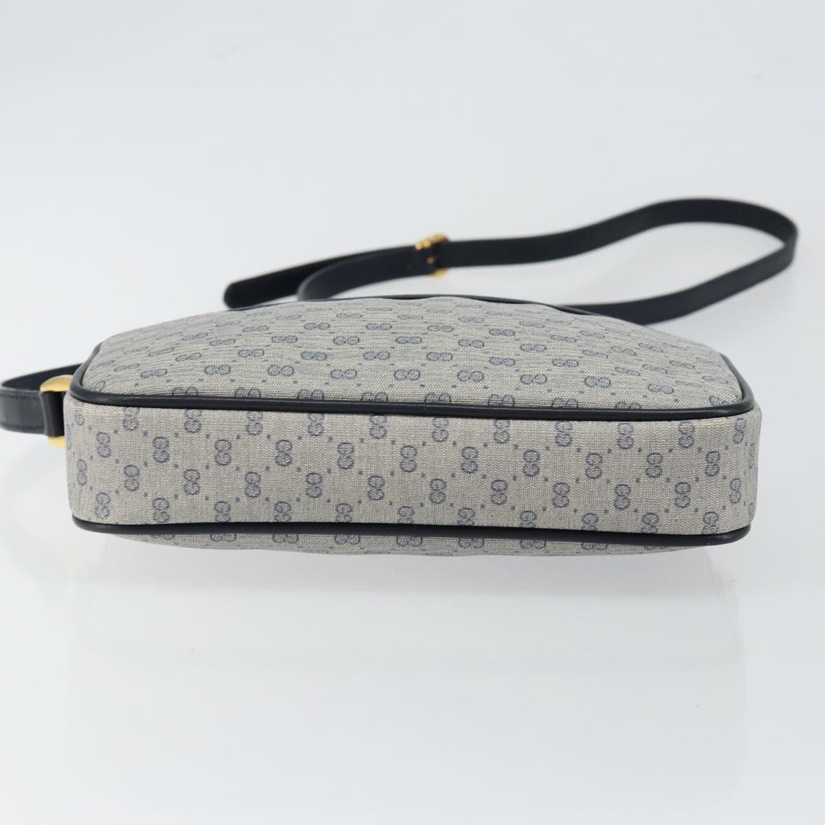 GUCCI Micro GG Supreme Shoulder Bag PVC Navy Gold 007 56 0095 Auth fm4868