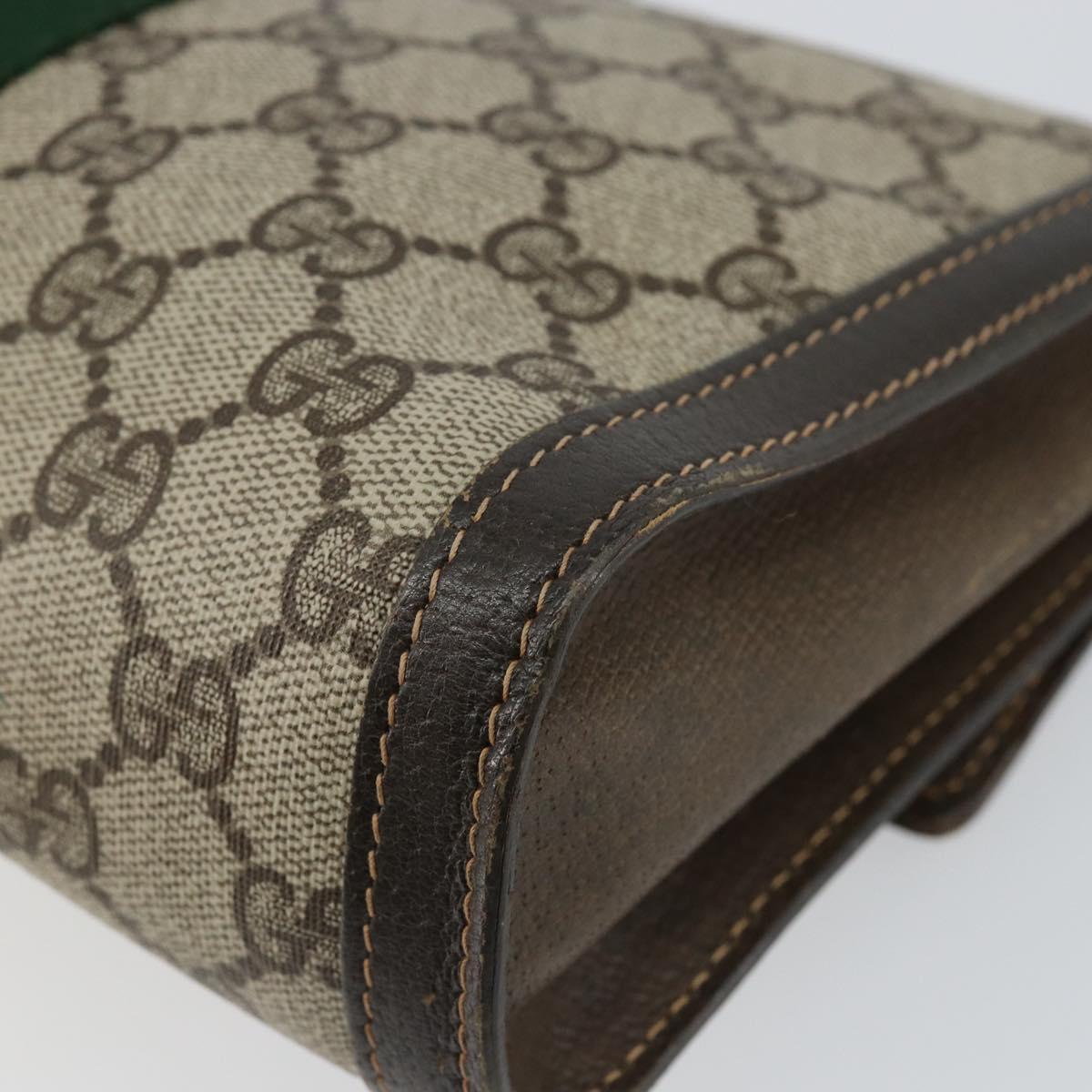 GUCCI GG Supreme Web Sherry Line Bag PVC Beige Red 41 014 3087 25 Auth fm4873