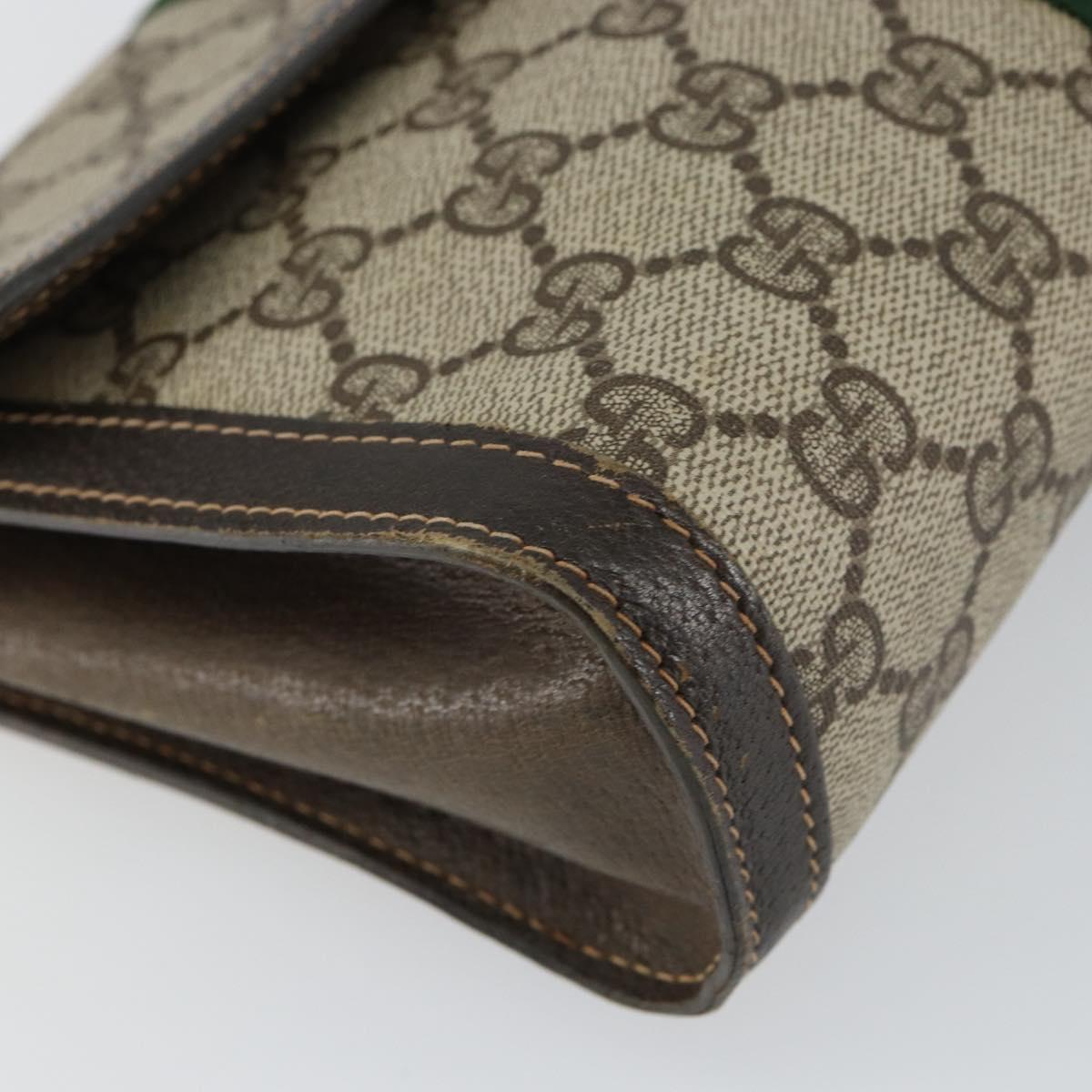 GUCCI GG Supreme Web Sherry Line Bag PVC Beige Red 41 014 3087 25 Auth fm4873