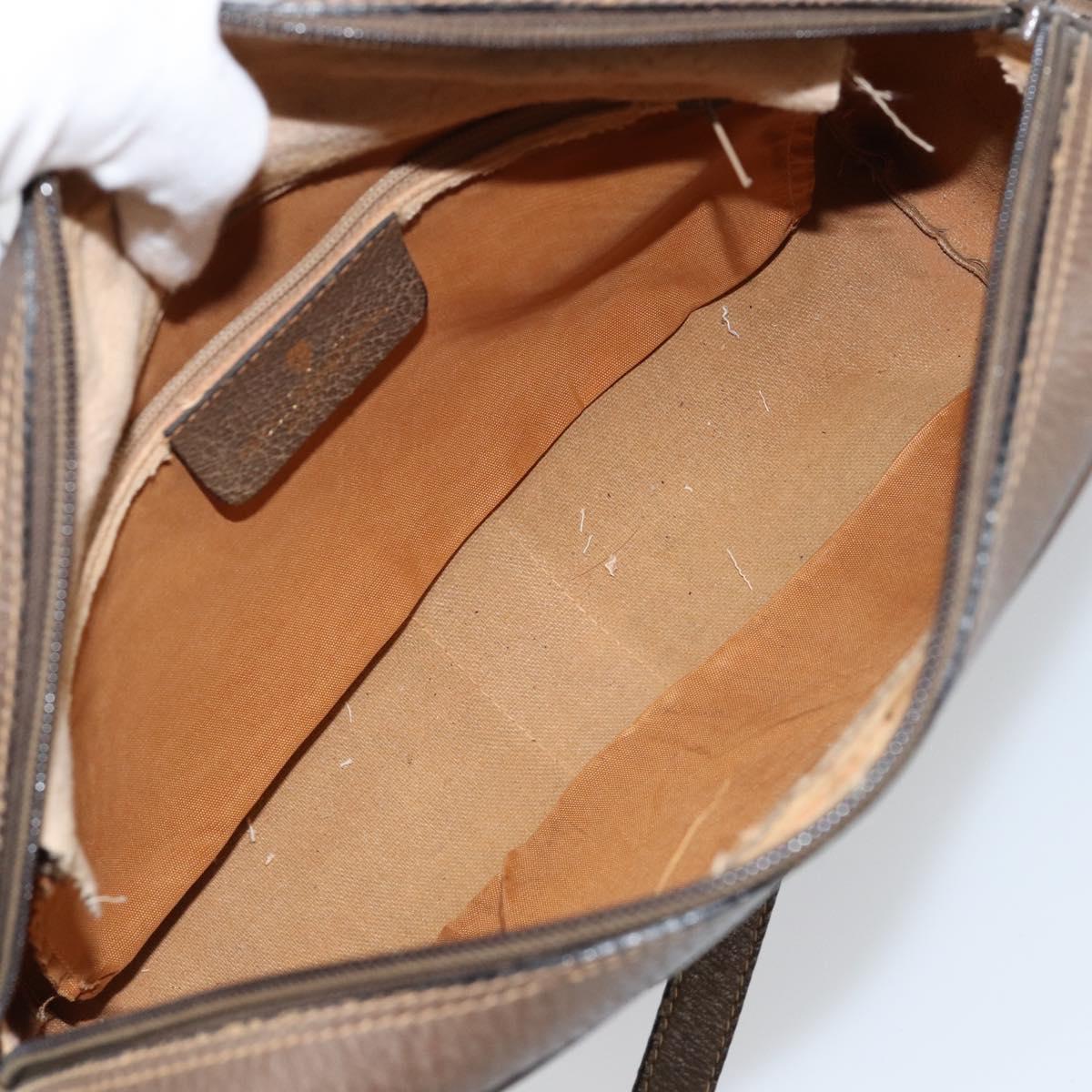 GUCCI GG Supreme Web Sherry Line Bag PVC Beige Gold 98 02 005 Auth fm4874