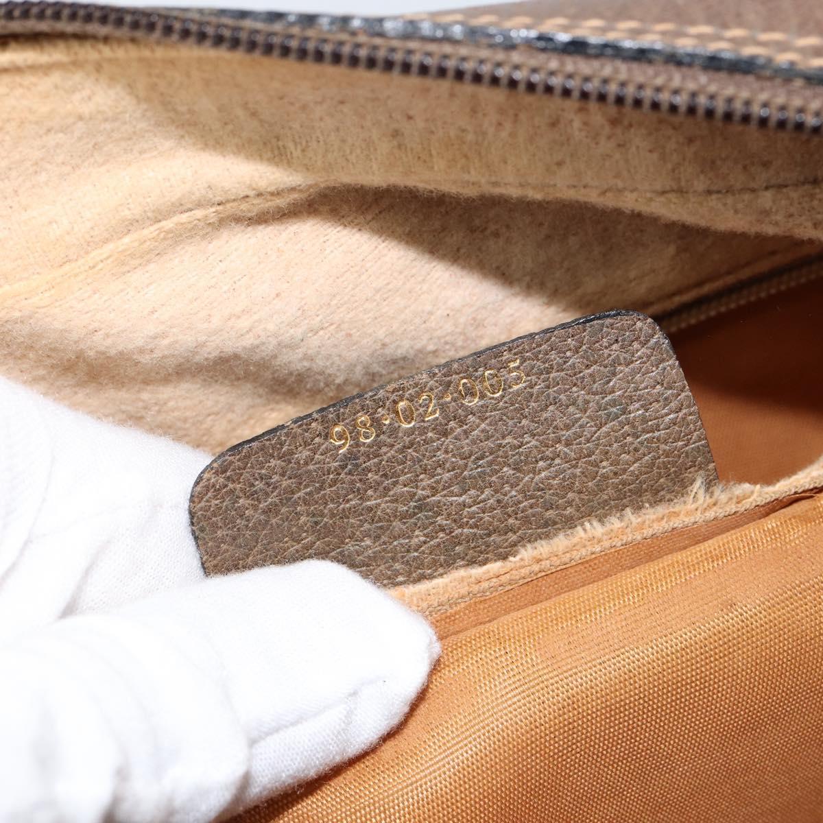 GUCCI GG Supreme Web Sherry Line Bag PVC Beige Gold 98 02 005 Auth fm4874