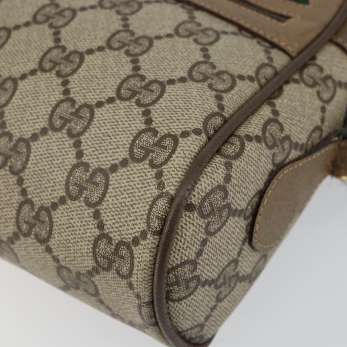 GUCCI GG Supreme Web Sherry Line Bag PVC Beige Gold 56 02 087 Auth fm4875