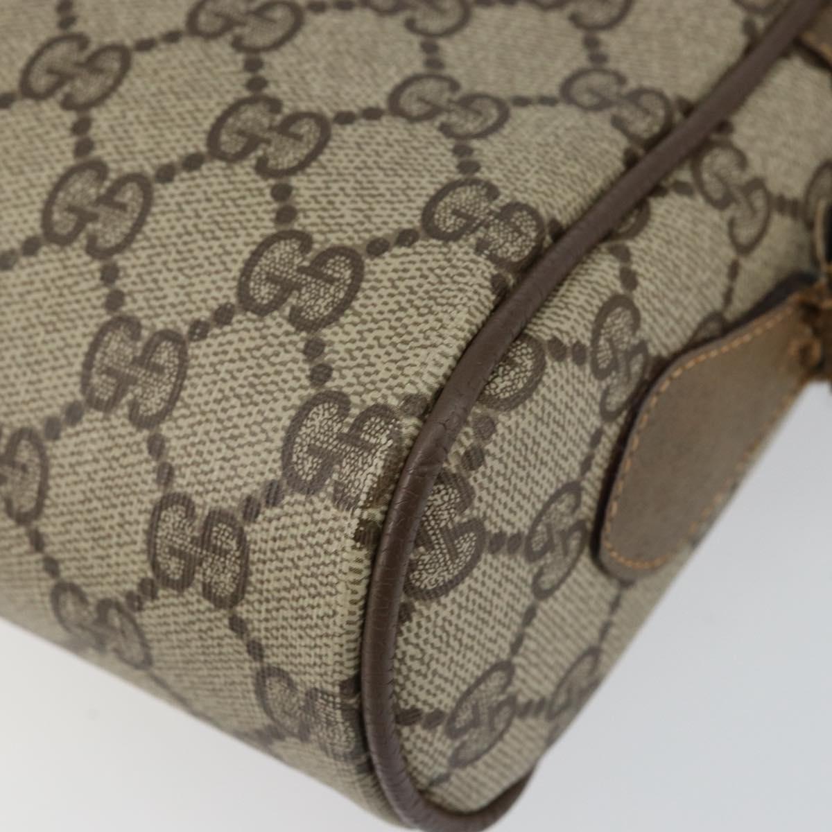 GUCCI GG Supreme Web Sherry Line Bag PVC Beige Gold 56 02 087 Auth fm4875
