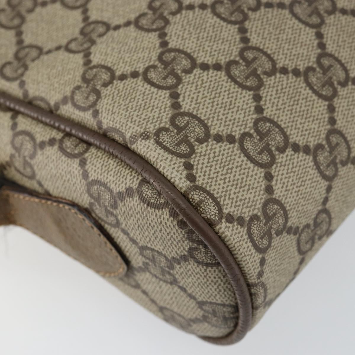 GUCCI GG Supreme Web Sherry Line Bag PVC Beige Gold 56 02 087 Auth fm4875