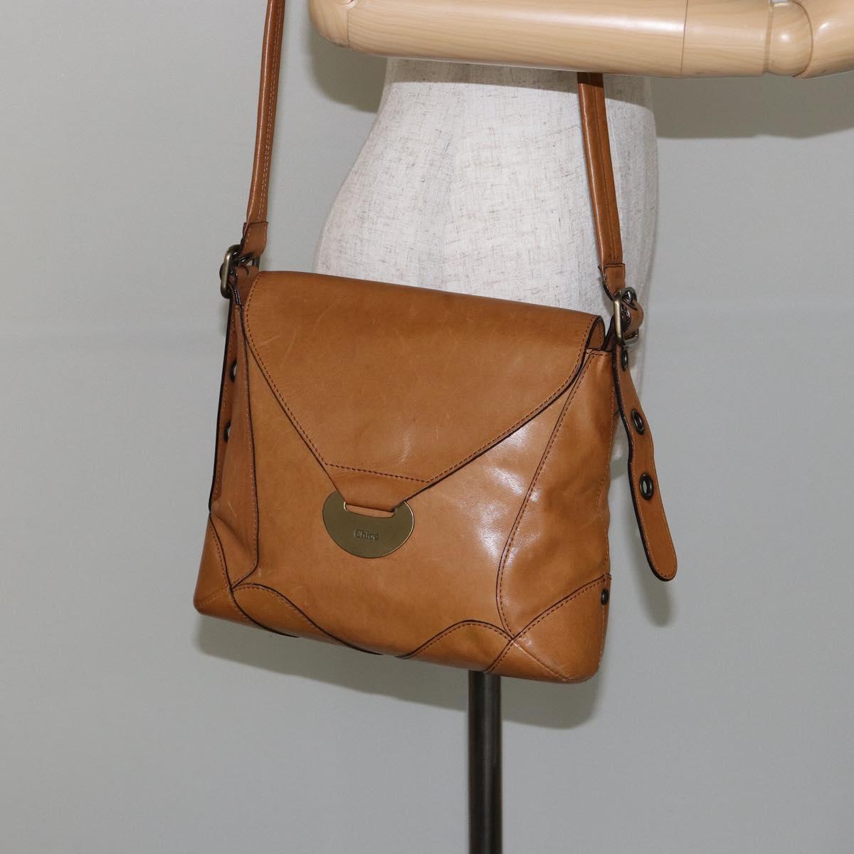Chloe Shoulder Bag Leather Beige Auth fm4877