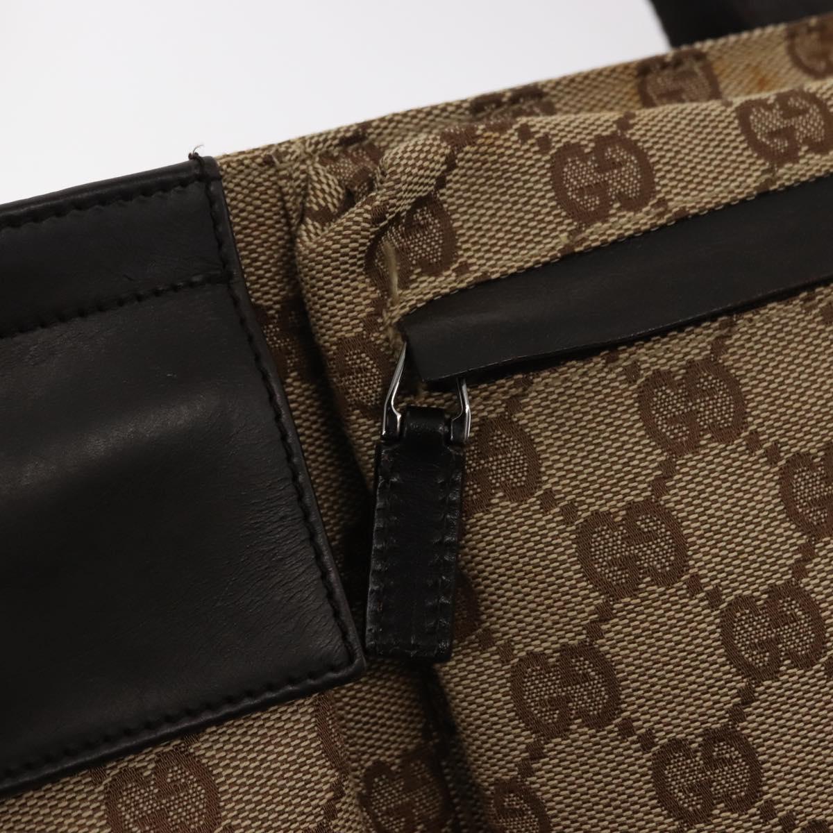 GUCCI GG Supreme Waist bag PVC Beige Silver 28566 Auth fm4878