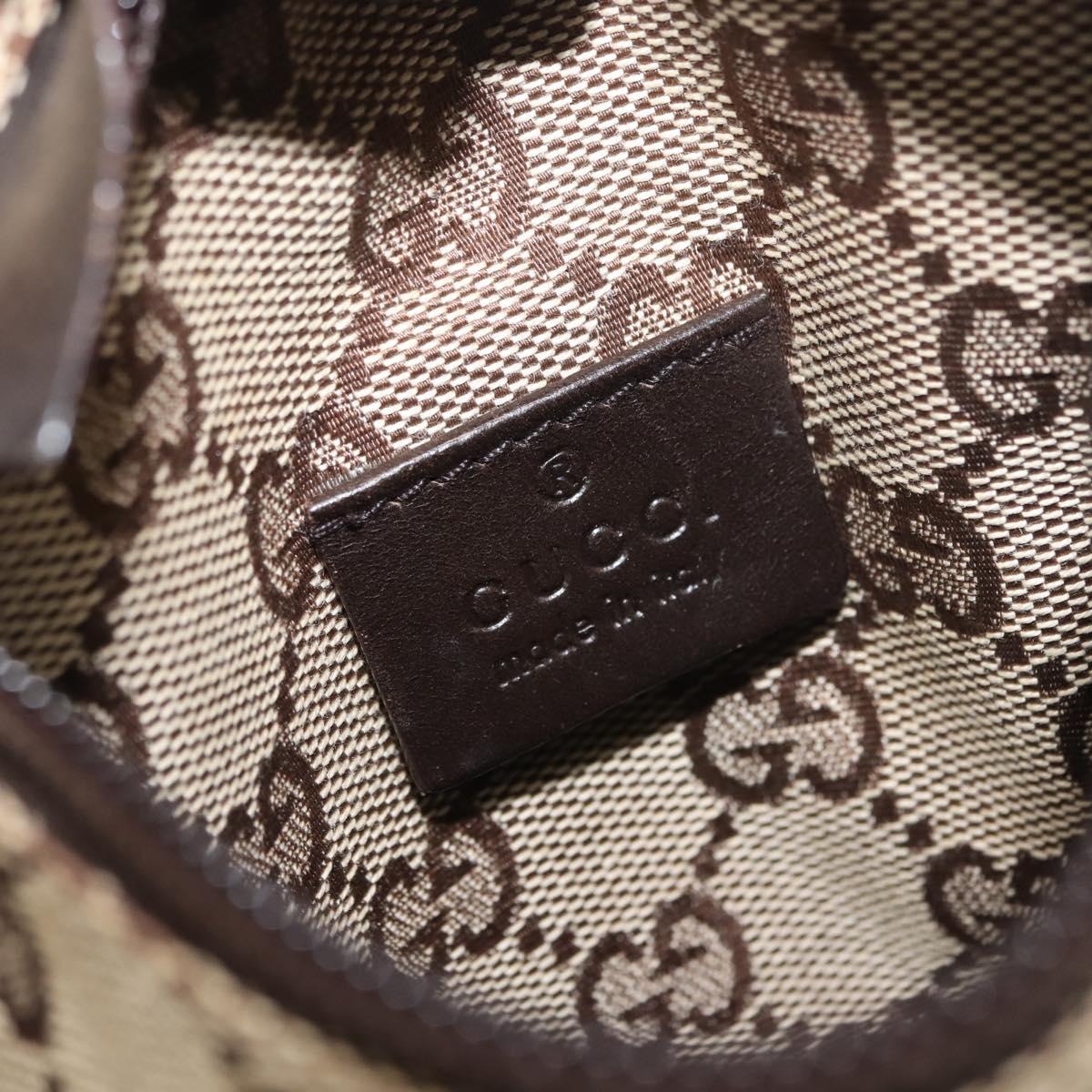 GUCCI GG Supreme Waist bag PVC Beige Silver 28566 Auth fm4878