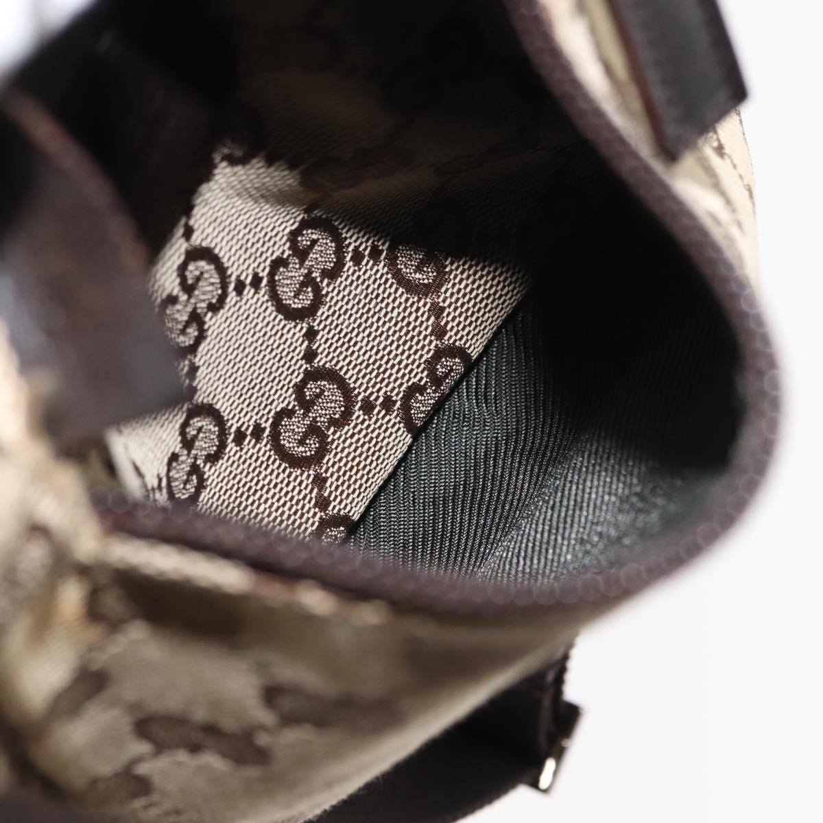 GUCCI GG Supreme Waist bag PVC Beige Silver 28566 Auth fm4878